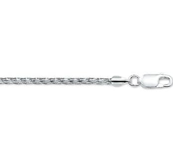 Zilveren damescollier vossestaart 45 cm 2 mm