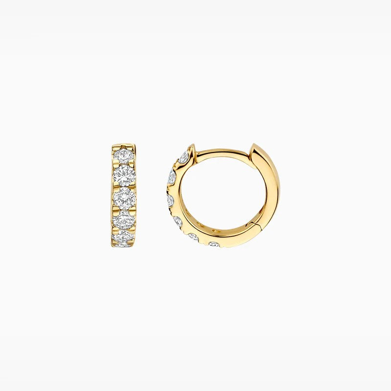 Lab grown diamonds oorringen 2x0.29ct Pavé-zetting in 14k Goud LG7031Y