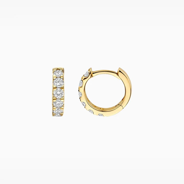 Lab grown diamonds oorringen 2x0.29ct Pavé-zetting in 14k Goud LG7031Y