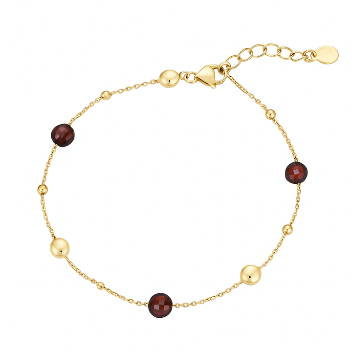 14 kt Monzario armband granaat 1251-A GEEL