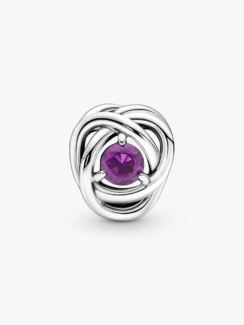 Pandora Februari Geboortesteen Paarse Oneindige Cirkel Bedel 790065C02