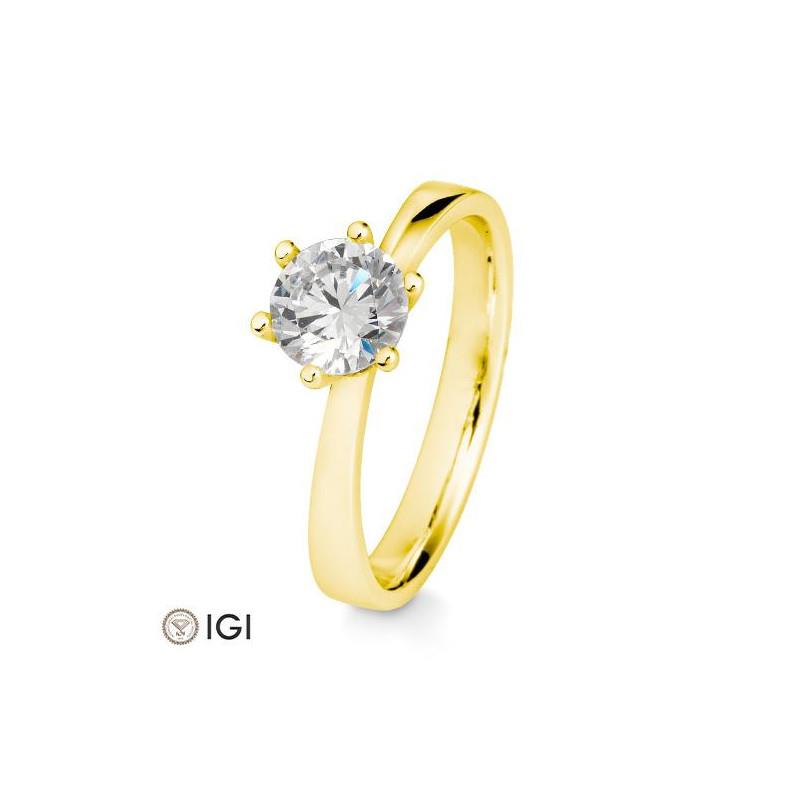 14 kt solitair ring 1.00ct G/Vsi
