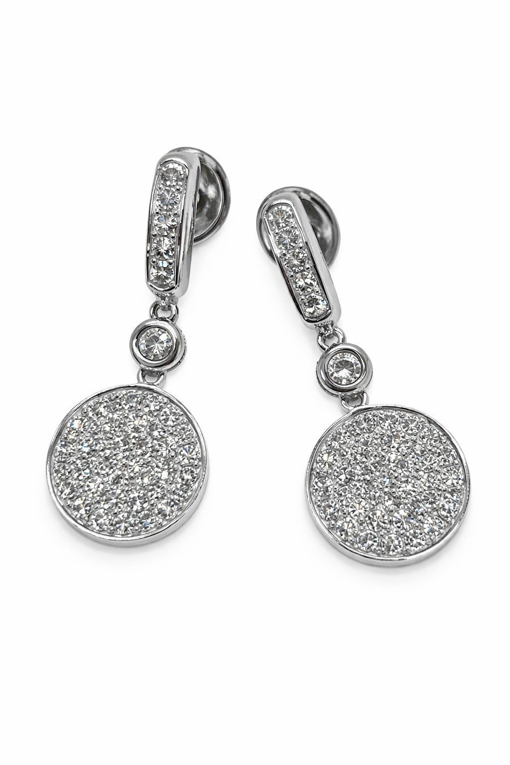 18 kt wItgouden oorhangers diamant 1.232 ct Tw/Vs1