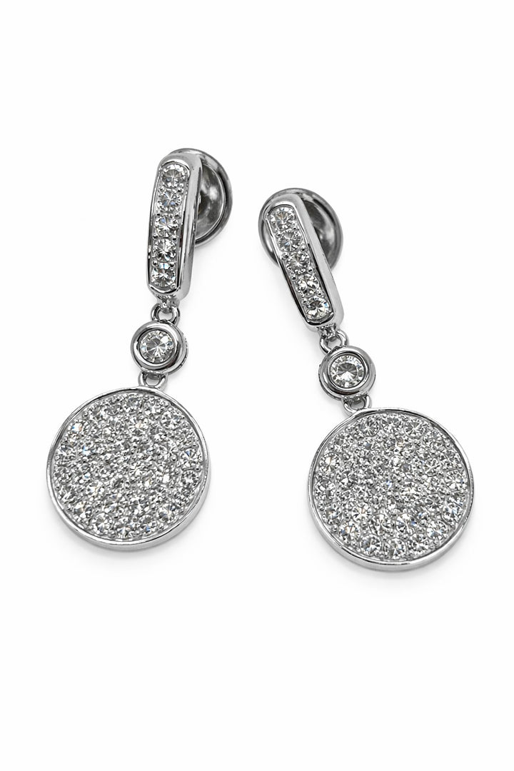 18 kt wItgouden oorhangers diamant 1.232 ct Tw/Vs1