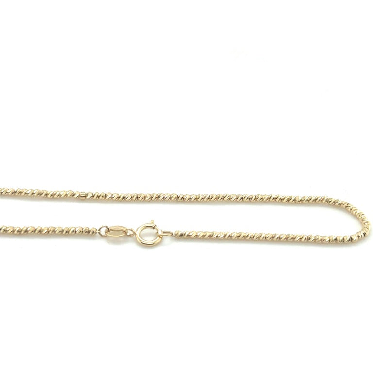 14 karaat gouden collier met gefacetteerde balletjes 1,5 mm 45 cm