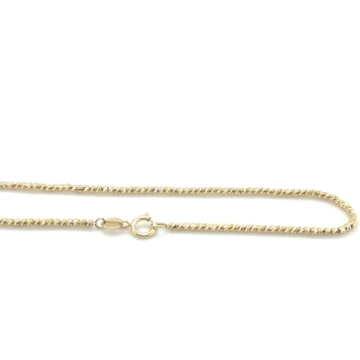 14 karaat gouden collier met gefacetteerde balletjes 1,5 mm 45 cm
