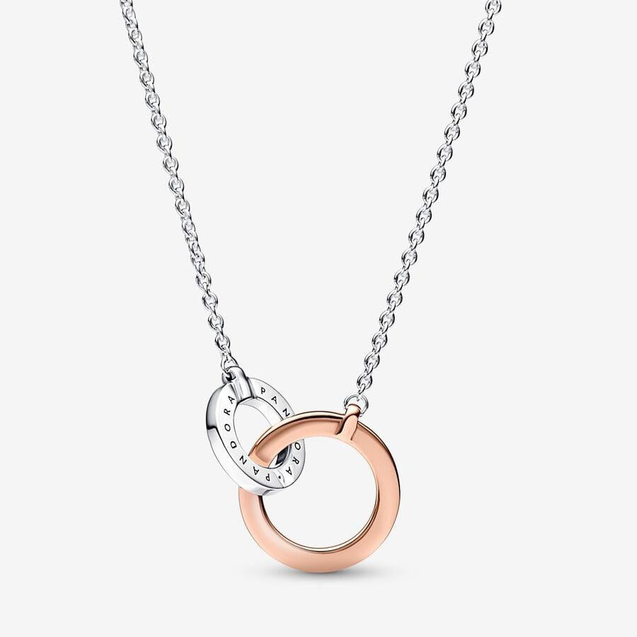 Pandora Signature tweekleurige ketting verstrengelde cirkels 382778C01-45
