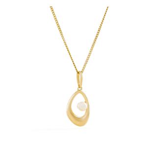 14 kt hanger zoetwaterparel