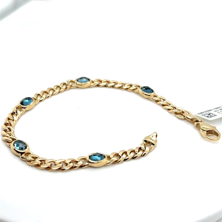 14kt armband "Maxima" London Blue Topaas 19 cm