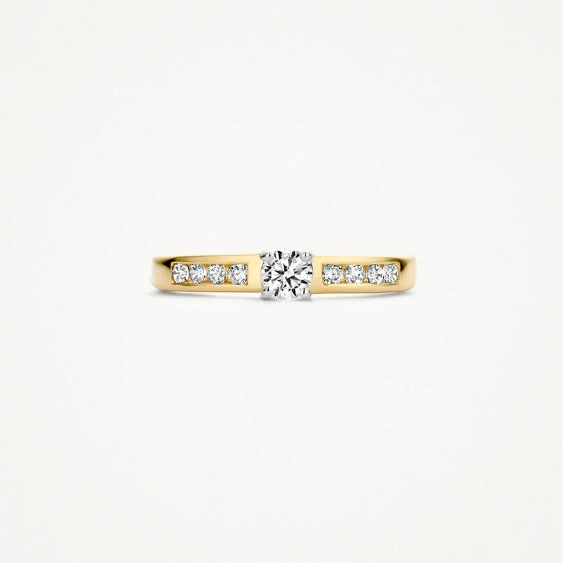 Blush Jewels 14k Geel en Witgoud met Zirkonia Ring 1125BZI maat 54