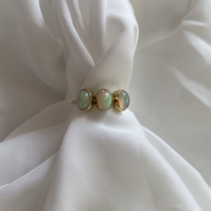 Goudsmid Vera 14 karaats geelgouden ring Jade