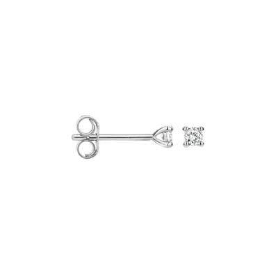Oorknoppen 7601WDI - 14k Wit goud met Diamant