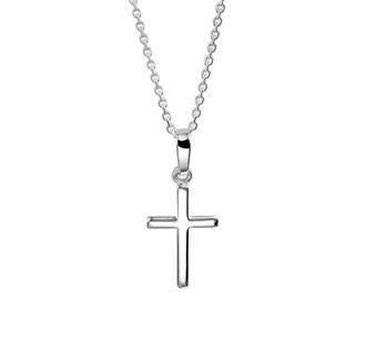 Zilveren collier met kruis 1,3 mm 41 + 4 cm