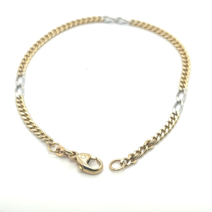 14 kt Bicolor Schakelarmband Gourmett & Figaro – 19,5 cm
