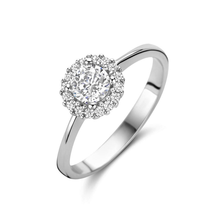 Gerhodineerd 925 Zilveren Ring met Zirkonia – 8 mm