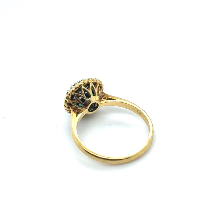 18 Karaat Geelgouden Entourage Ring met Smaragd en Diamant