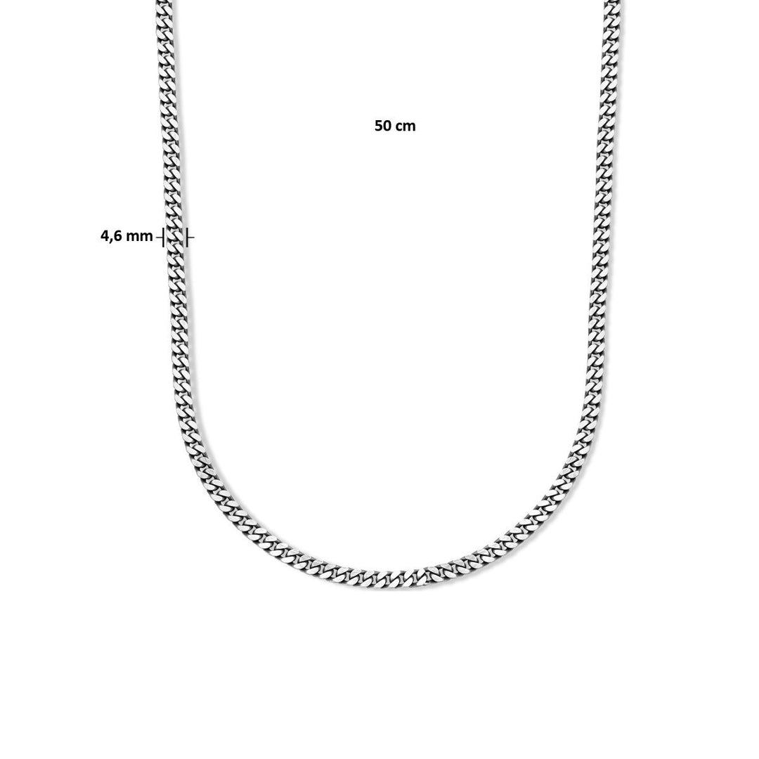 Geoxideerd Zilveren Gourmette Collier – 925 Sterling Zilver 50 cm x 4,6 mm