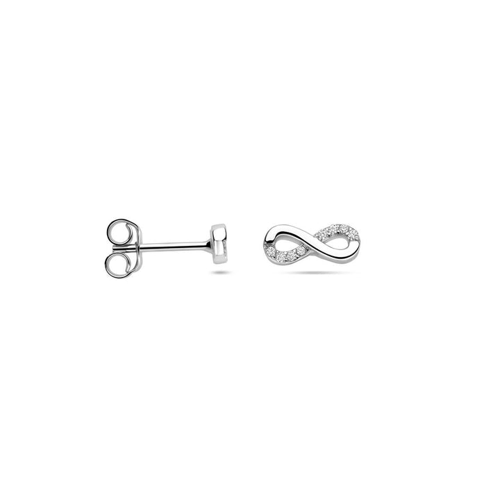 Zilveren Infinity Oorknoppen met Zirkonia