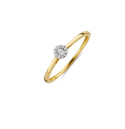 Ring 1646BDI - 14k Geel en Wit Goud met Diamant