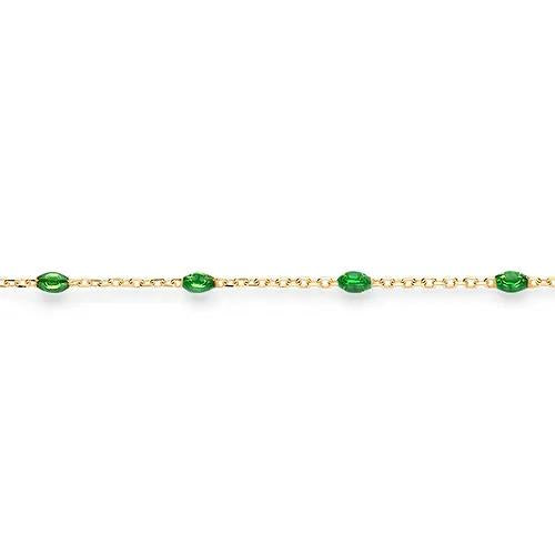 2226YRG Blush geelgouden armband met resin druppels groen