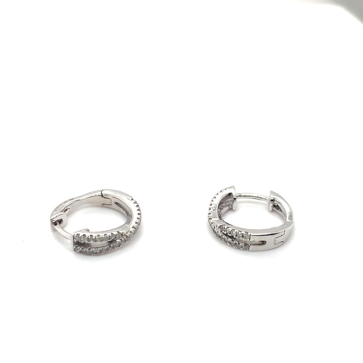 14 kt witgouden oorringen infinity 0.20ct W-Vsi