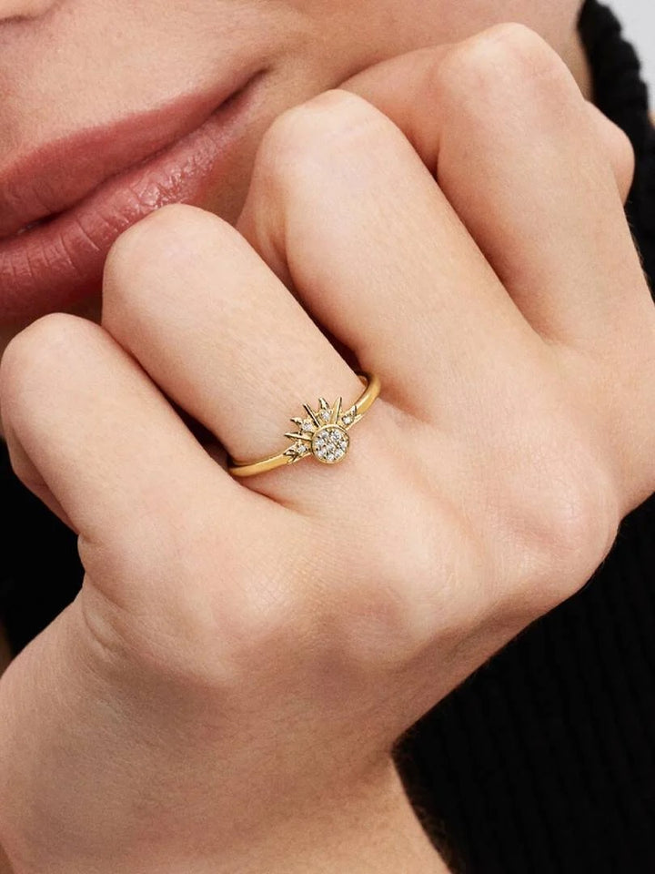 Pandora 162674C01 Ring Celestial Sparkling Sun zilver-zirconia goudkleurig-wit