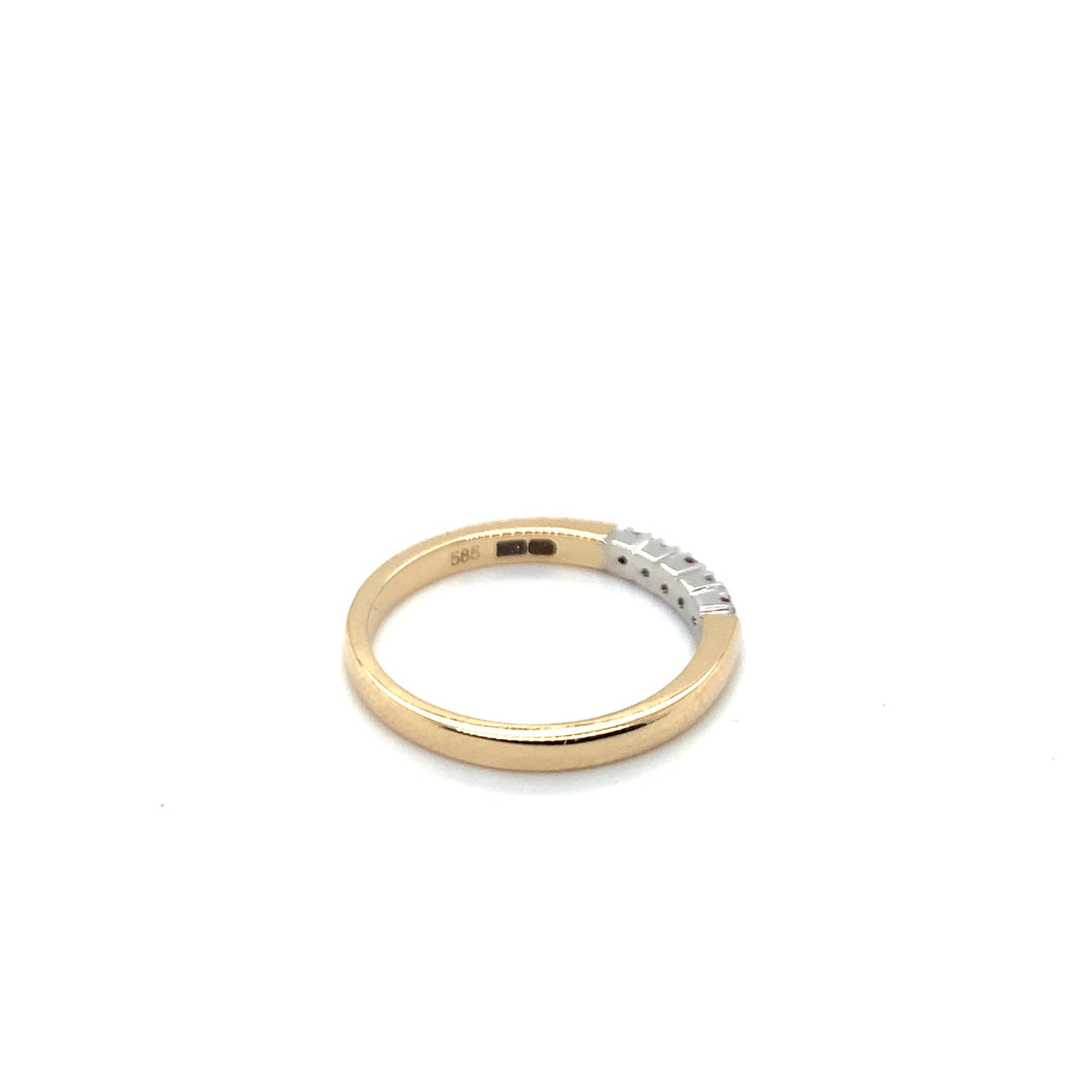14 kt memoire ring diamant en robijn