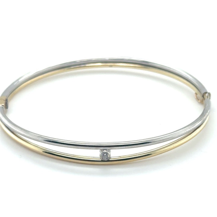 Fjory Slavenarmband 14 Karaat Geel- en Witgoud met 0,05 ct Diamant – 41-A30XX022-0,05