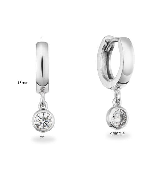 Glow Kinder Oorringen met Witte Zirkonia – 18 mm Zilverkleurig Zilver 107.3120.00
