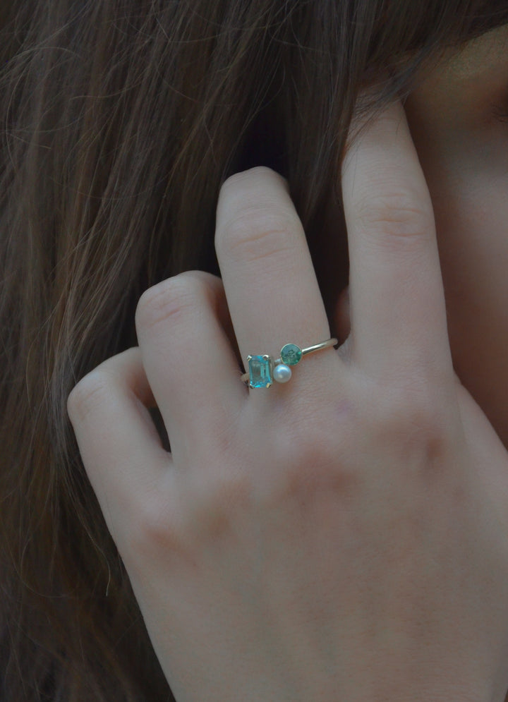 Goudsmid Vera 14 karaats geelgouden ring Beryl
