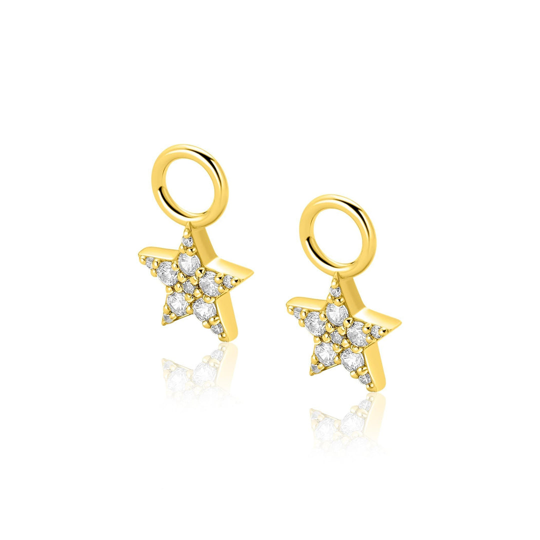 ZINZI goldplated oorbedels fonkelende ster – ZICH2138Y