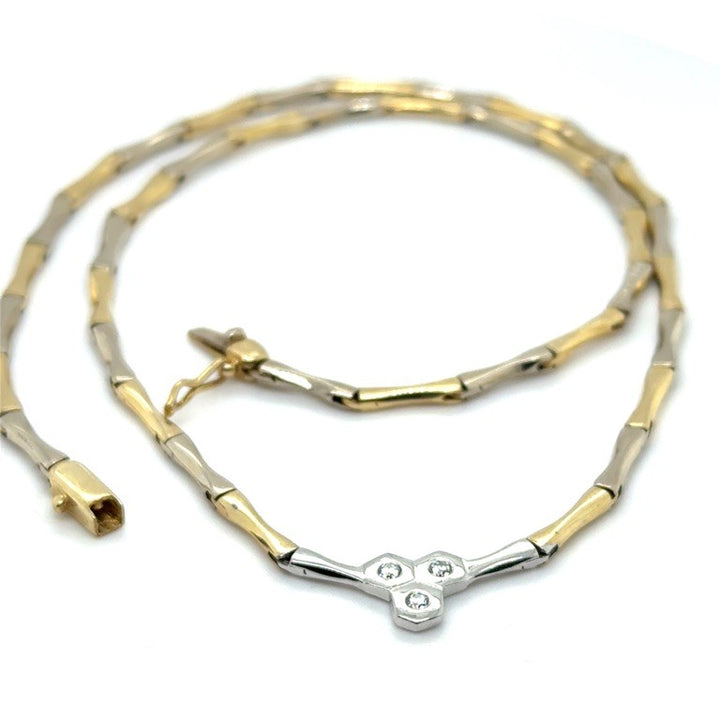 14 kt Geelgouden Choker Collier met Diamant 0,06 ct