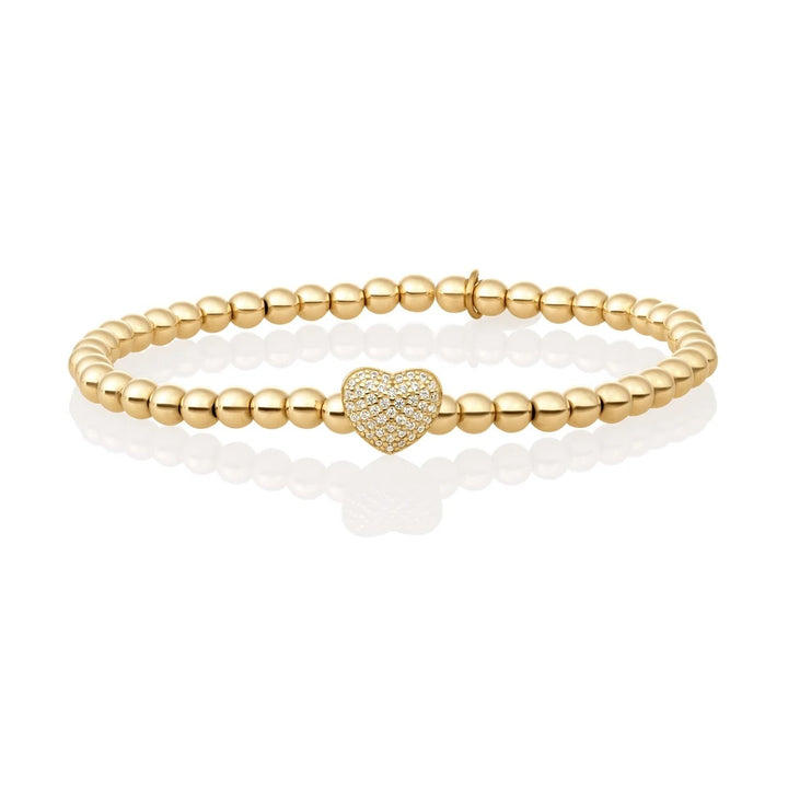 Bracelet | Flora Disc Gold - White CZ SB-G-4MM-FLOWER