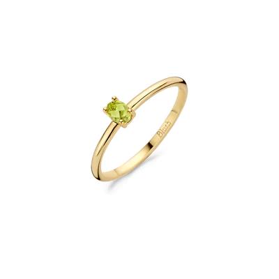 Ring 1204YGP - 14k Geelgoud met Groene Peridot
