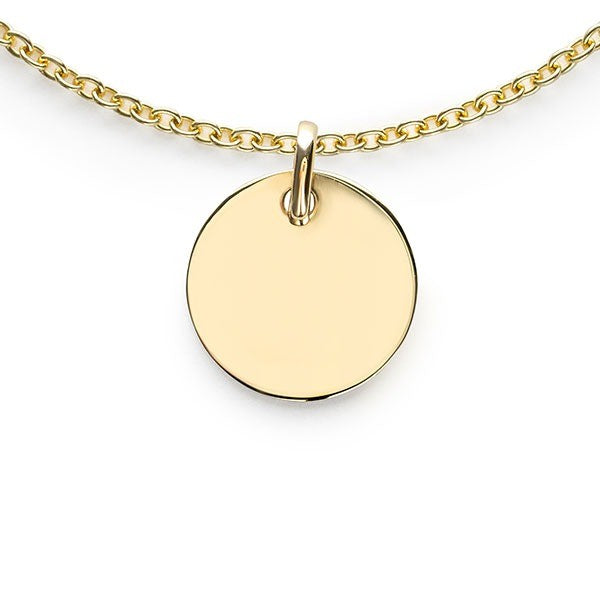 ZINZI Gold 14 Karaat Gouden Graveerhanger Rond 12 mm  ZGH397
