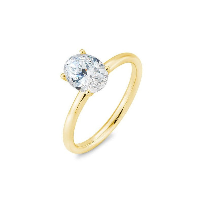 14 kt ring Solitair oval GIA 1.50 Ct