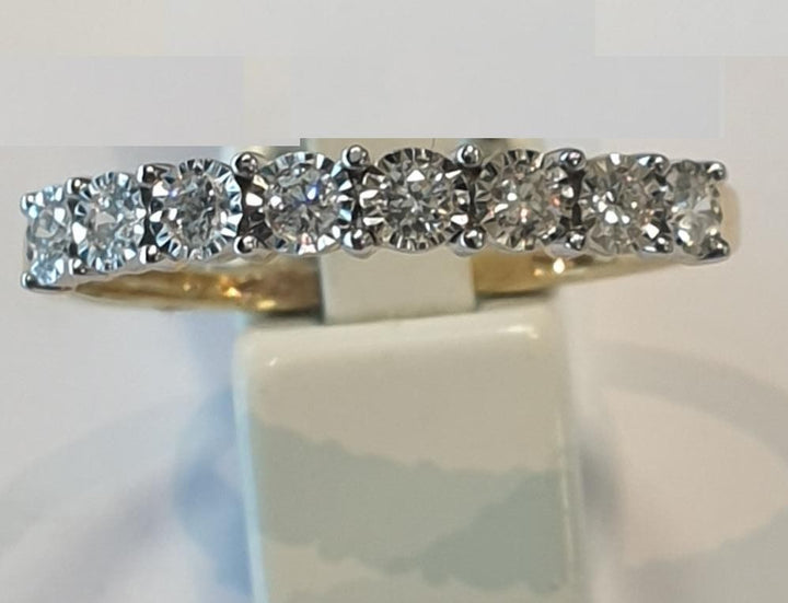 14 kt geel memoire ring ilusiezetting 0.24crt H/Si