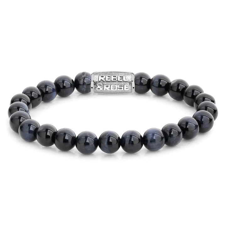 Rebel &amp; Rose armband tiger blues 8 mm., RR-80039-S-L