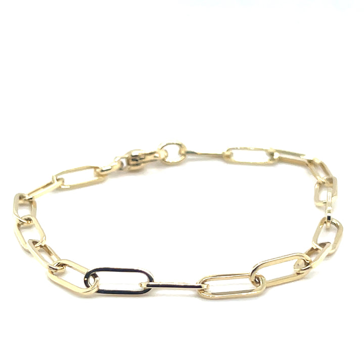 14 kt massieve Paperclip 4.7.mm 19.5cm geel