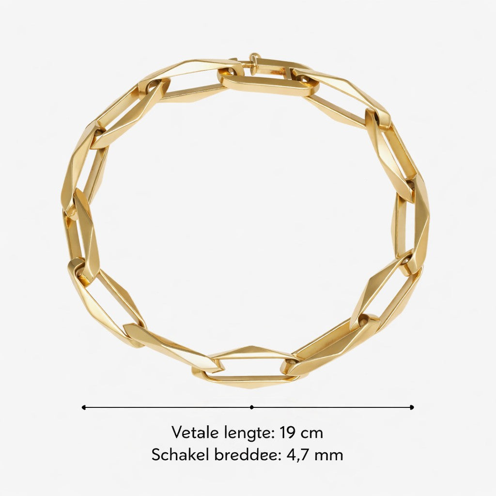 14 Karaat Geelgouden Closed Forever Armband – 19 cm