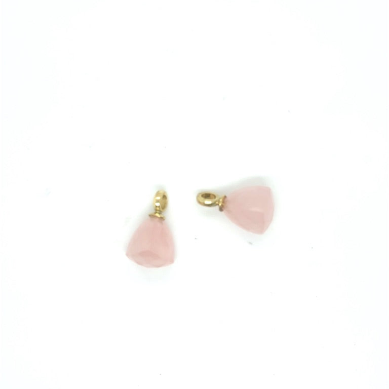 14 kt oorhangers Rozekwarts oorhangers