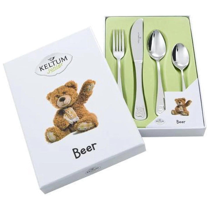 4-delig Edelstalen kinderbestekje beer, KS062.GA4