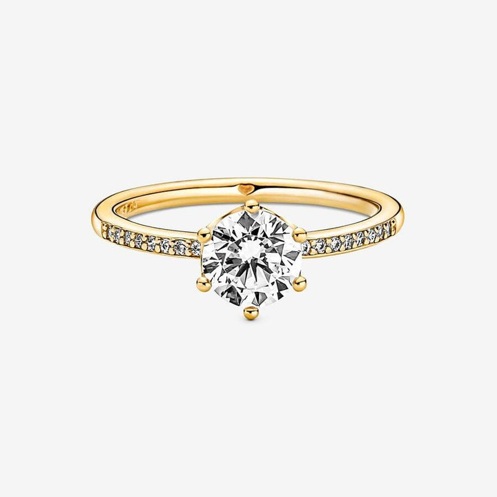 Transparante Sprankelende Kroon Solitaire Ring 168289C01-48