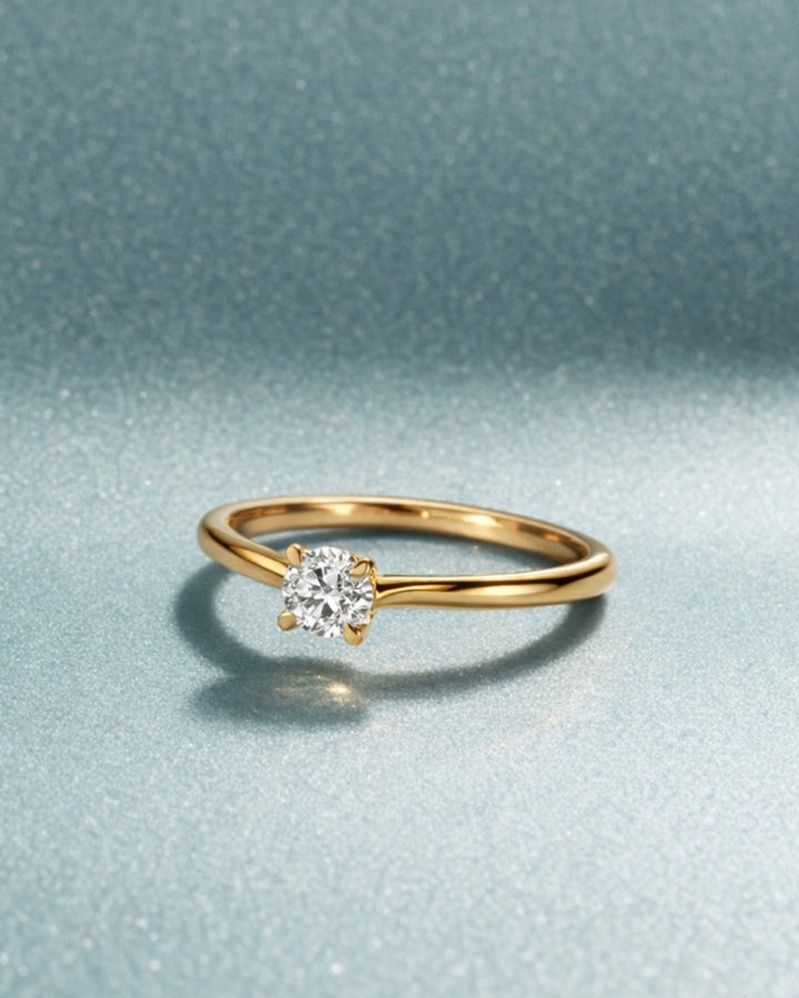 14 Karaat Geelgouden Solitair Ring met 0,17 ct Briljant Geslepen Diamant  RX117257