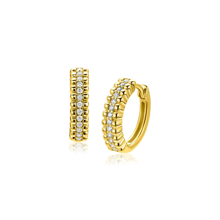 ZINZI gold plated zilveren oorringen 16,5 mm zirkonia ZIO2834Y
