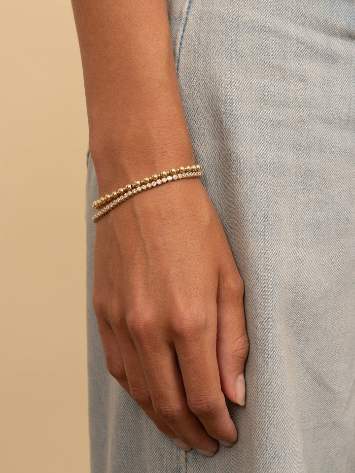 Sparkling Jewels Bold Mix Armband 2 mm + 4 mm Gold Plated – SB-G-MIX-09