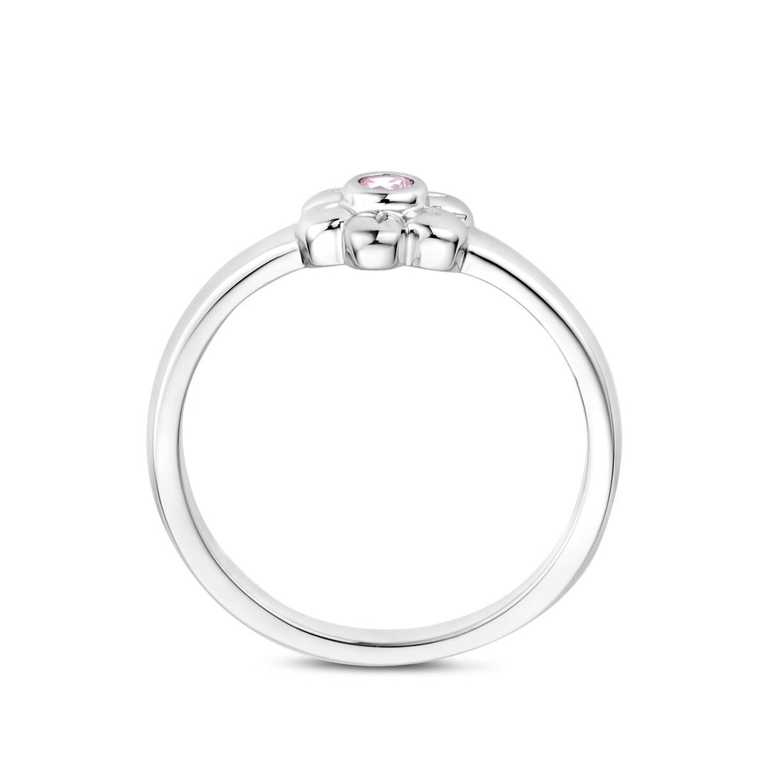 Zilveren ring bloem zirkonia