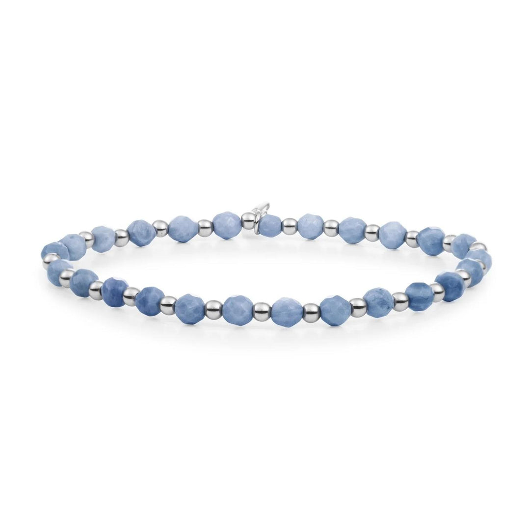 Bracelet | Blue Aventurine Interstellar - Silver SB-GEM37-3MM-MIX