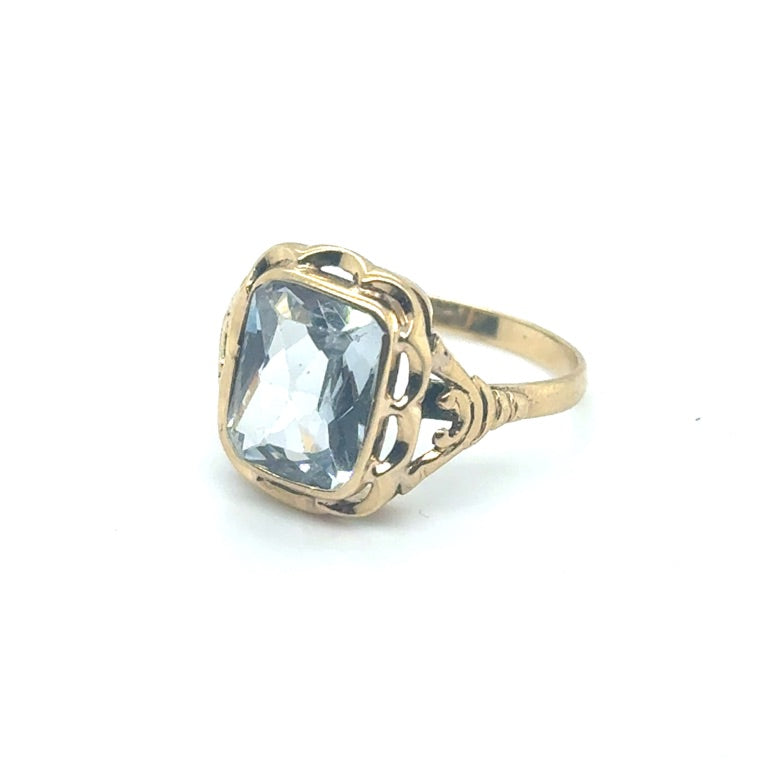 14 kt Gouden Ring met Aquamarijn – Occasion