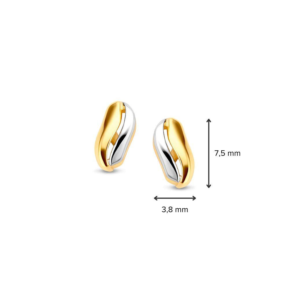 14 kt Oorstekers bicolor  OB405334